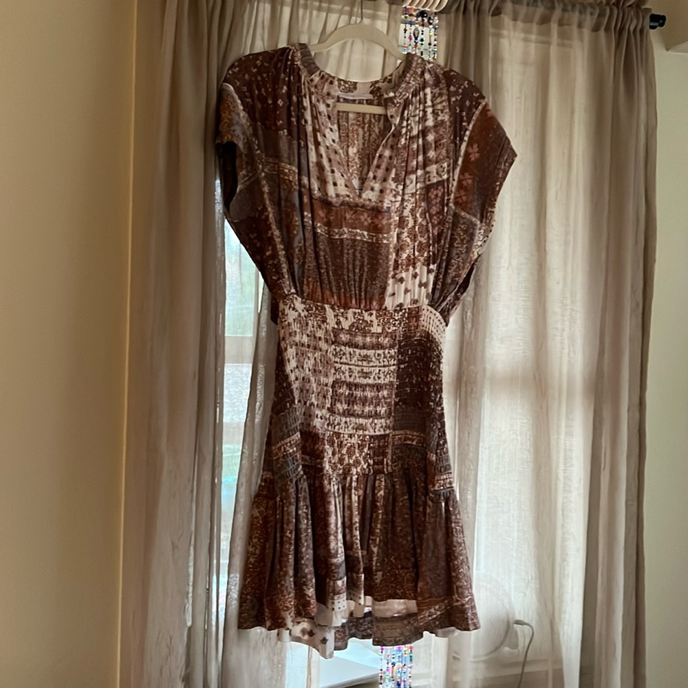 Boho pink and gold tunic dress